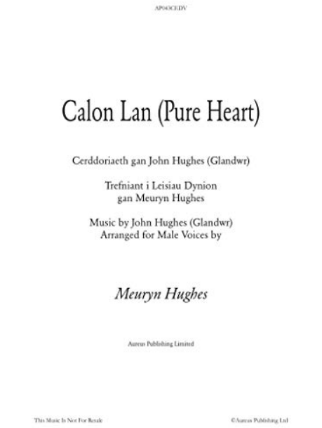 Music of Wales - Calon Lân notas para el fortepiano