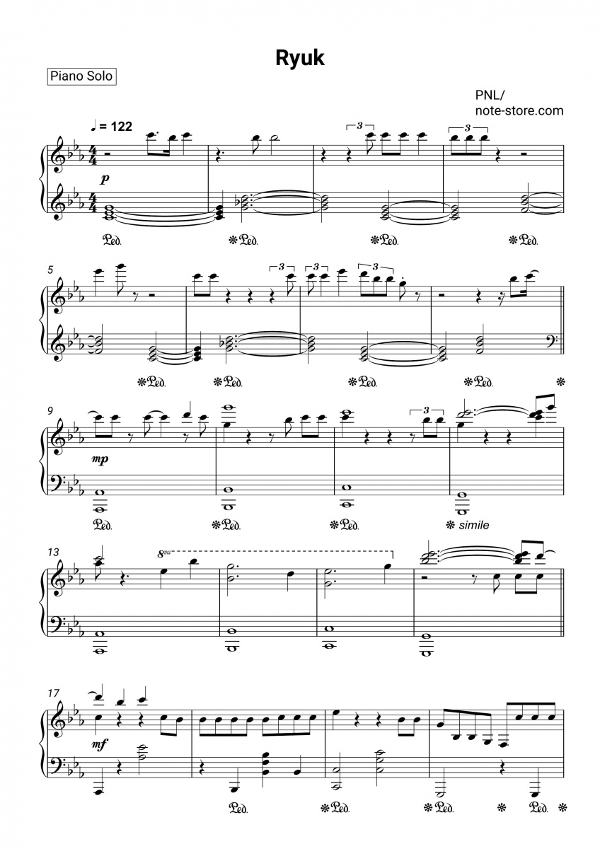 PNL - Ryuk notas para el fortepiano