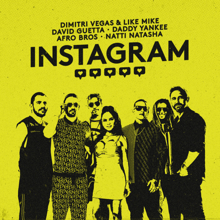 Dimitri Vegas & Like Mike, David Guetta, Daddy Yankee, Afro Bros, Natti Natasha - Instagram notas para el fortepiano