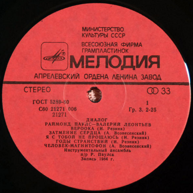 Valery Leontiev, Raimonds Pauls - Верооко notas para el fortepiano