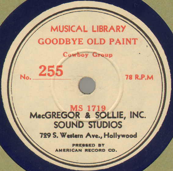 Western music - Goodbye Old Paint notas para el fortepiano