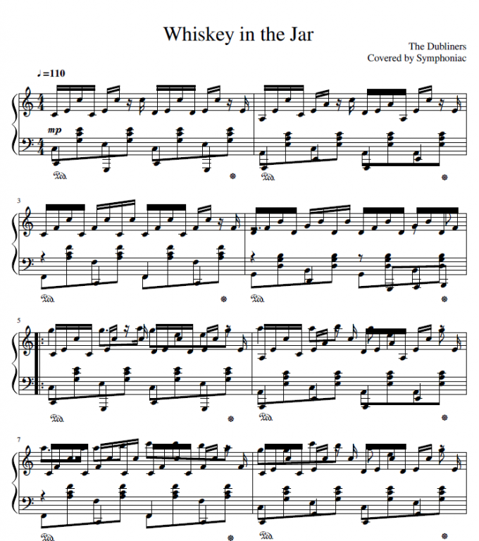 The Dubliners Whiskey In The Jar Notas Para El Fortepiano Descargar   The Dubliners   Whiskey In The Jar Noty 