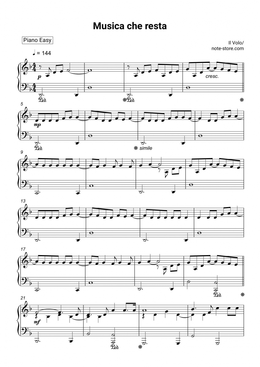 Il Volo Musica Che Resta Notas Para El Fortepiano Descargar Para Los Principiantes Piano Easy Sku Pea0015730 A y hacer de tu cuerpo todo un manuscrito a sube sube sube, sube chorus a bm despacito. il volo musica che resta partituras para piano pdf piano easy