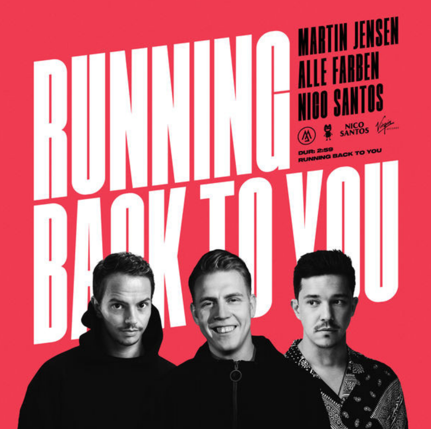 Martin Jensen, Alle Farben, Nico Santos - Running Back To You notas para el fortepiano