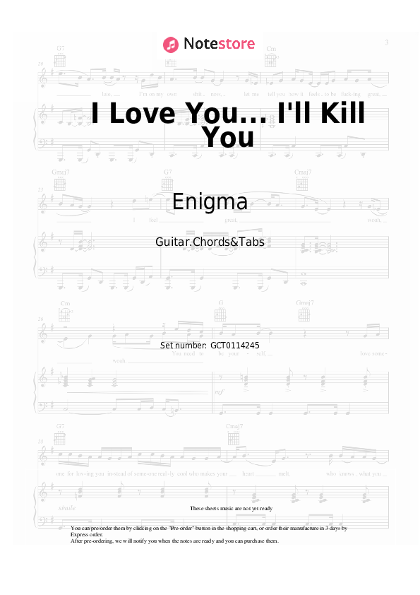 Acordes Enigma - I Love You... I'll Kill You - Guitar.Chords&Tabs