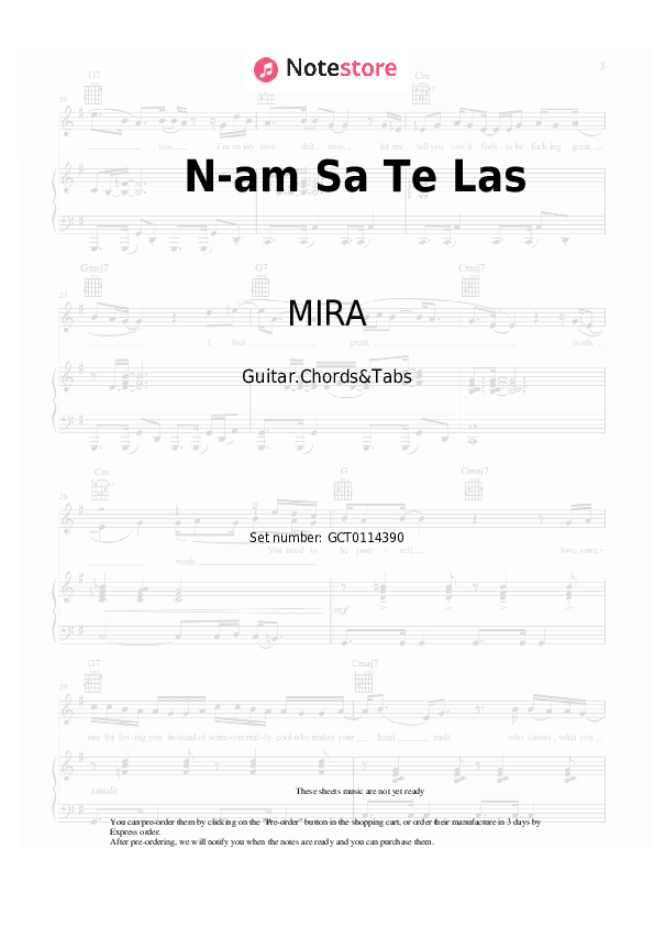 Acordes MIRA - N-am Sa Te Las - Guitar.Chords&Tabs