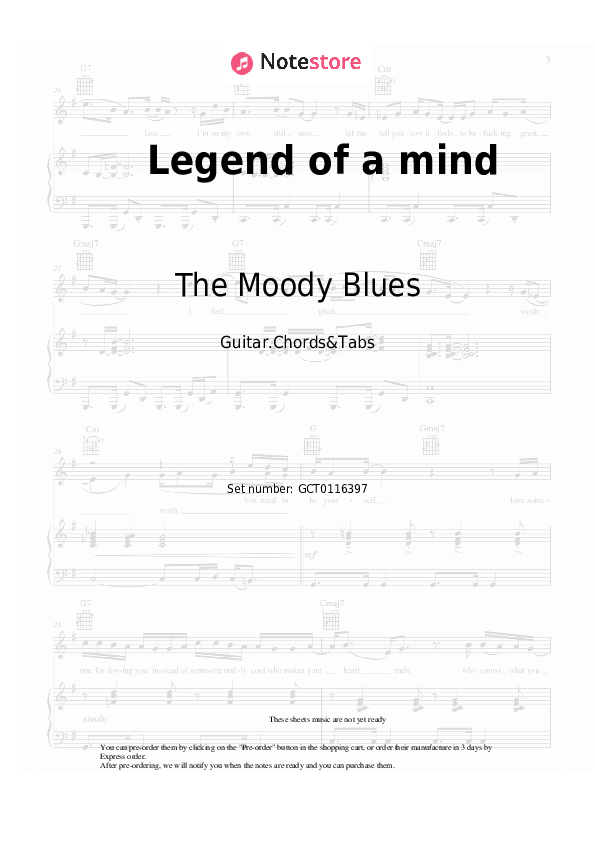 Acordes The Moody Blues - Legend of a mind - Guitar.Chords&Tabs