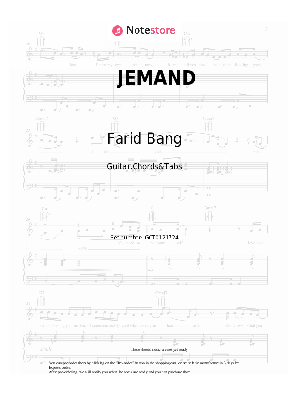 Acordes Farid Bang - JEMAND - Guitar.Chords&Tabs