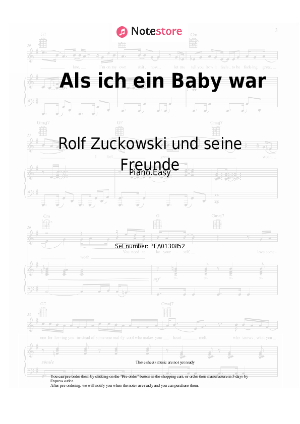 Notas ligeras Rolf Zuckowski und seine Freunde - Als ich ein Baby war - Piano.Easy