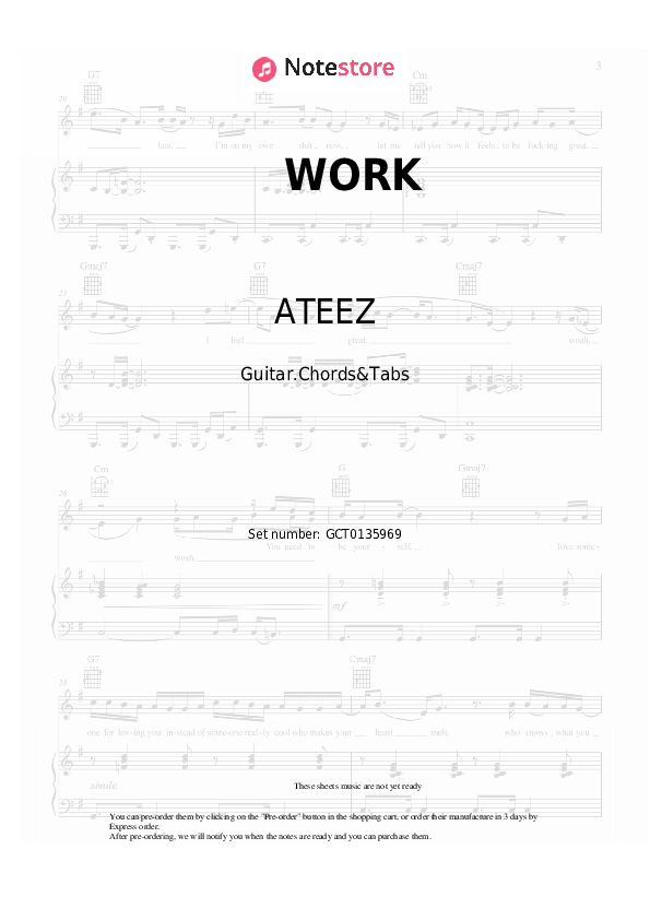 Acordes ATEEZ - WORK - Guitar.Chords&Tabs