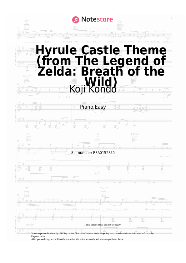 Notas ligeras Koji Kondo - Hyrule Castle Theme (from The Legend of Zelda) - Piano.Easy