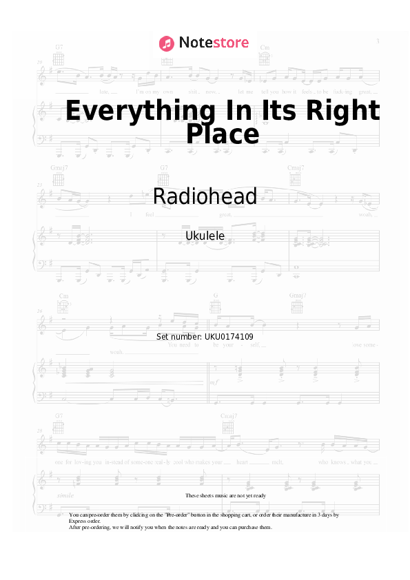 Notas Radiohead - Everything In Its Right Place - Ukelele