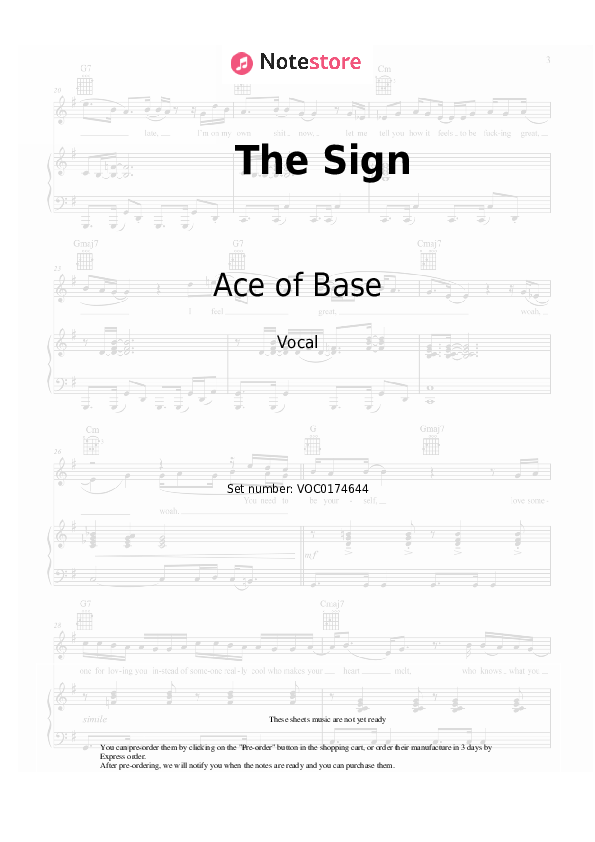 Notas Ace of Base - The Sign - Vocal