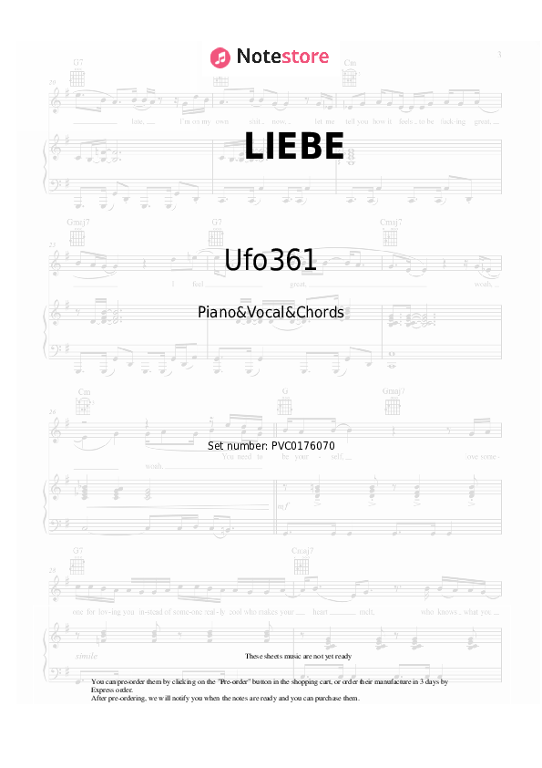 Notas y acordes Ufo361, Nina Chuba - LIEBE - Piano&Vocal&Chords