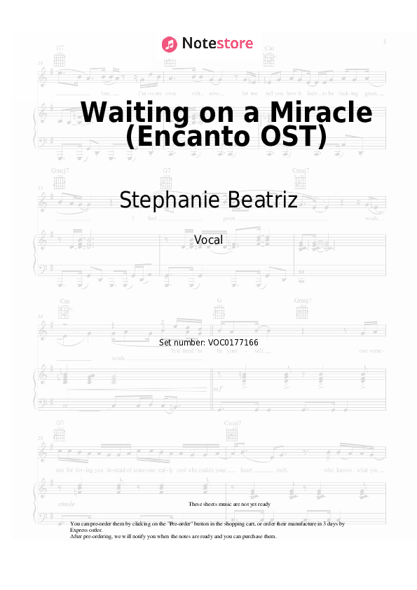 Notas Stephanie Beatriz - Waiting on a Miracle (Encanto OST) - Vocal