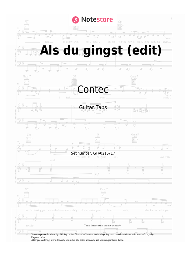 Pestañas Contec, Lina Maly - Als du gingst (edit) - Guitarra.Tablatura