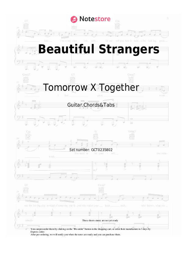 Acordes Tomorrow X Together - Beautiful Strangers - Guitar.Chords&Tabs