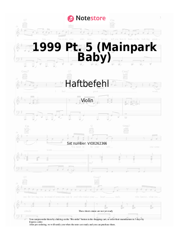 Notas Haftbefehl - 1999 Pt. 5 (Mainpark Baby) - Violín