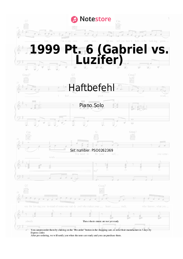 Notas Haftbefehl - 1999 Pt. 6 (Gabriel vs. Luzifer) - Piano.Solo