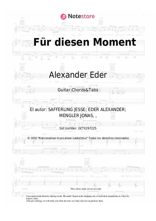 Acordes Alexander Eder - Für diesen Moment - Guitar.Chords&Tabs