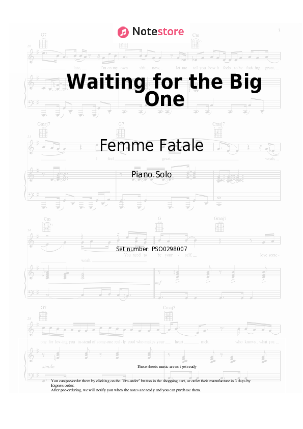 Notas Femme Fatale - Waiting for the Big One - Piano.Solo