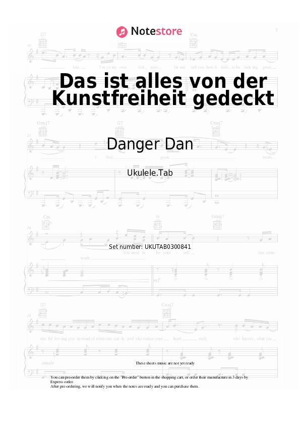 Notas Danger Dan - Das ist alles von der Kunstfreiheit gedeckt - Ukelele.Tablatura
