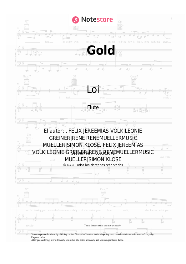 Notas Loi - Gold - Flauta