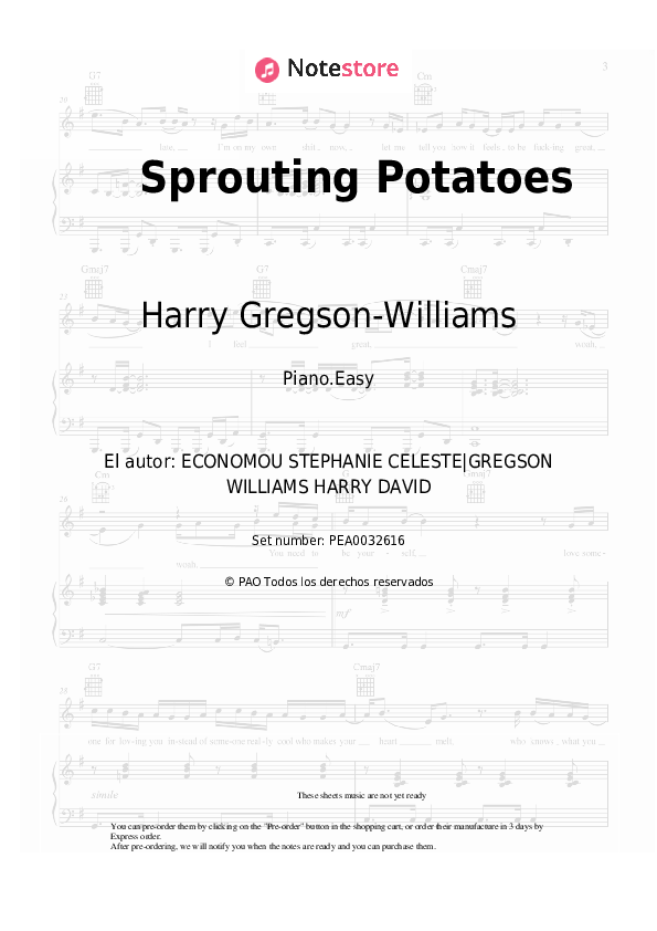 Notas ligeras Harry Gregson-Williams - Sprouting Potatoes - Piano.Easy