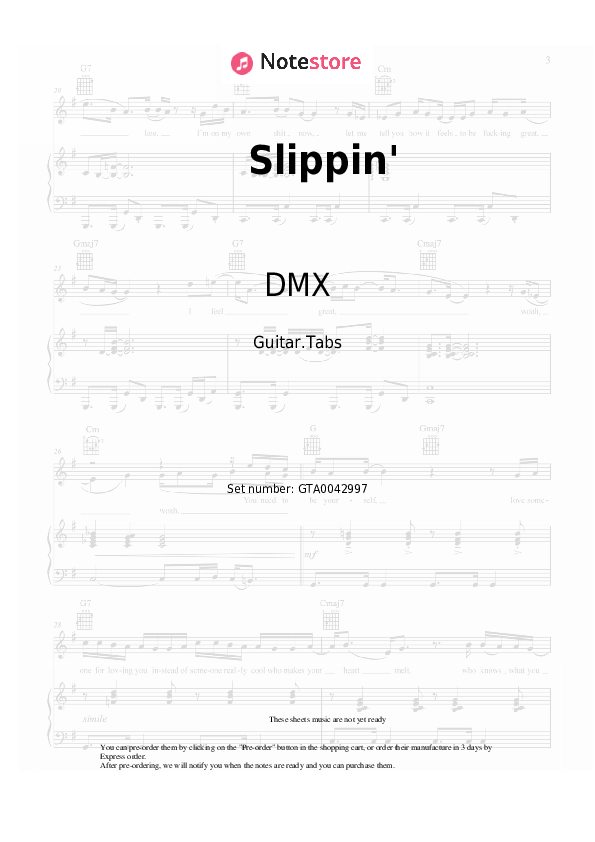 DMX - Slippin' acordes