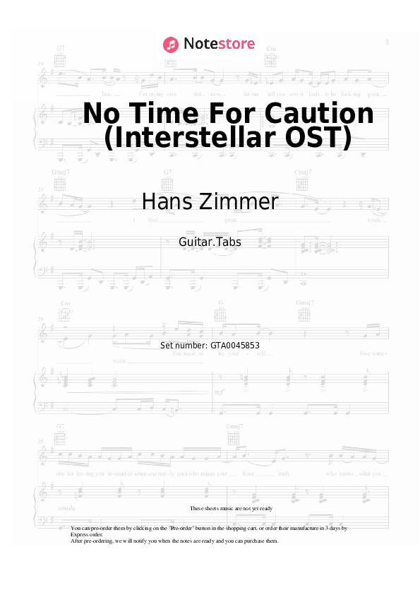 Hans Zimmer - No Time For Caution (Interstellar OST) acordes