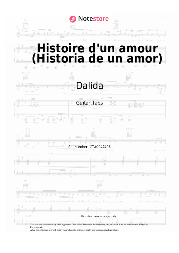 Dalida - Histoire d'un amour (Historia de un amor) acordes