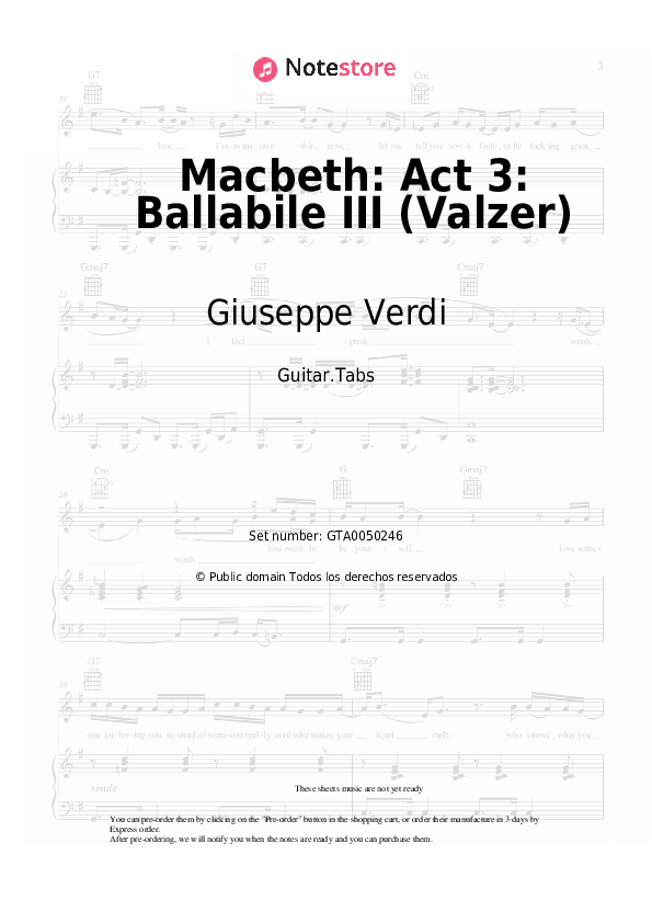 Giuseppe Verdi - Macbeth: Act 3: Ballabile III (Valzer) acordes