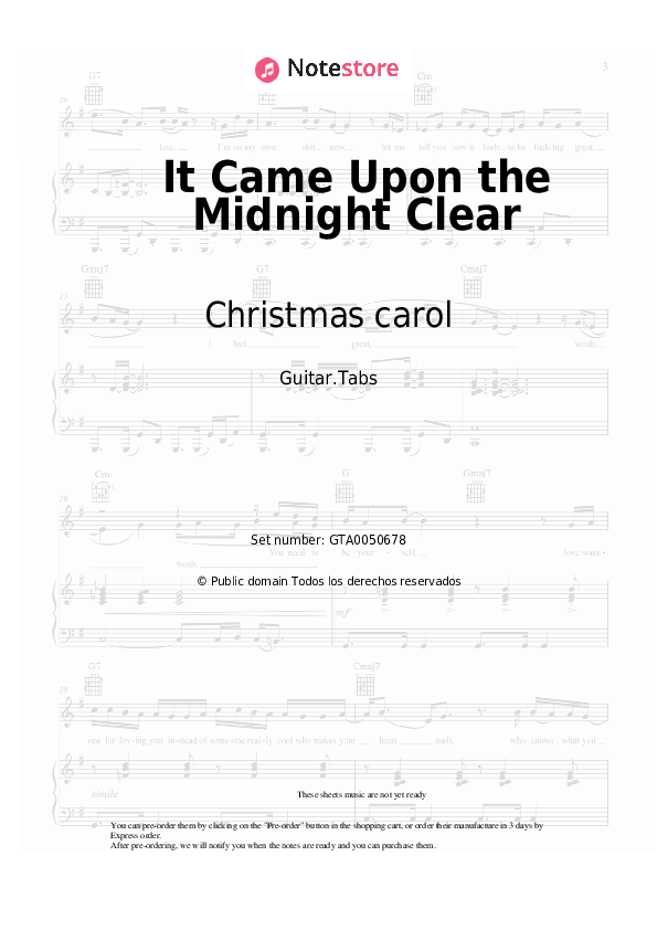 Christmas carol - It Came Upon the Midnight Clear acordes