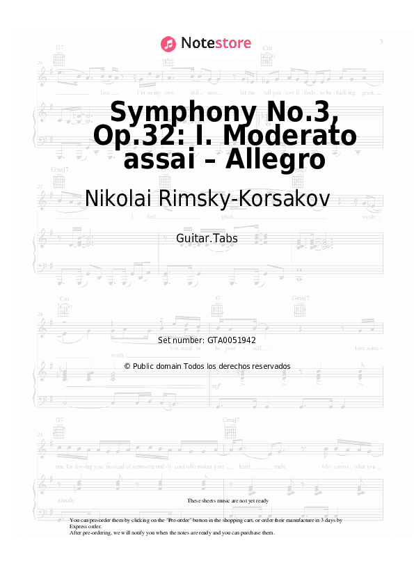 Nikolai Rimsky-Korsakov - Symphony No.3, Op.32: I. Moderato assai – Allegro acordes