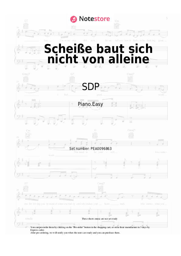 Notas ligeras SDP, 257ers - Scheiße baut sich nicht von alleine - Piano.Easy