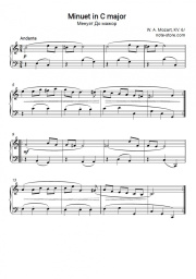 Notas, acordes Wolfgang Amadeus Mozart - Minuet in C Major, K.6
