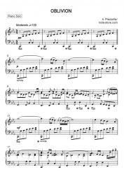 Notas, acordes Astor Piazzolla - Oblivion