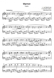 Notas, acordes Ludwig van Beethoven - La Marmotte