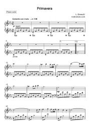 Notas, acordes Ludovico Einaudi - Primavera