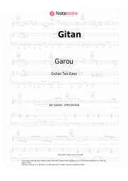 Notas, acordes Garou - Gitan