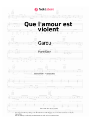 Notas, acordes Garou - Que l'amour est violent