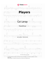 Notas, acordes Coi Leray - Players