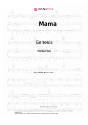 Notas, acordes Genesis - Mama