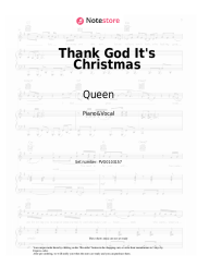 Notas, acordes Queen - Thank God It's Christmas