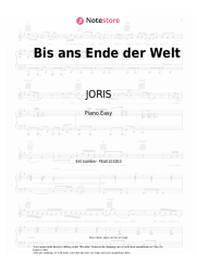 Notas, acordes JORIS - Bis ans Ende der Welt