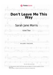 Notas, acordes The Communards, Sarah Jane Morris - Don't Leave Me This Way