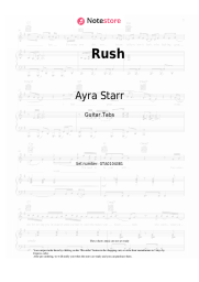 Notas, acordes Ayra Starr - Rush