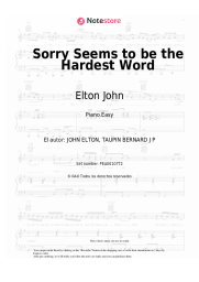 Notas, acordes Elton John - Sorry Seems to be the Hardest Word