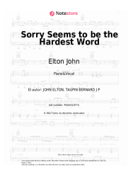 Notas, acordes Elton John - Sorry Seems to be the Hardest Word