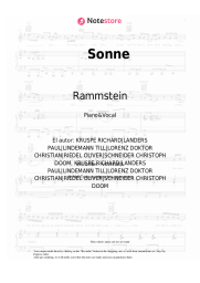 Notas, acordes Rammstein - Sonne